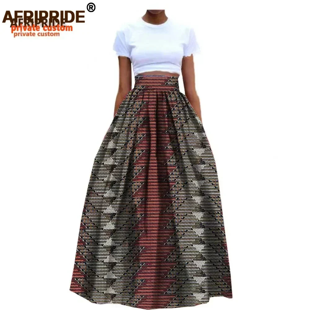 Jupe longue habillée en coton imprimé Dashiki pour femme, style africain, en  wax.