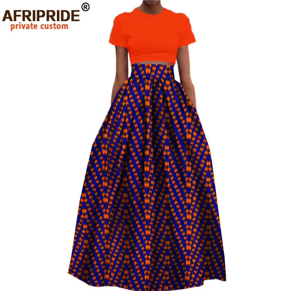 Jupe longue habillée en coton imprimé Dashiki pour femme, style africain, en  wax.