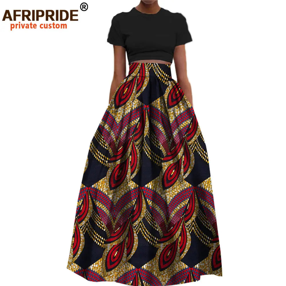 Jupe longue habillée en coton imprimé Dashiki pour femme, style africain, en  wax.