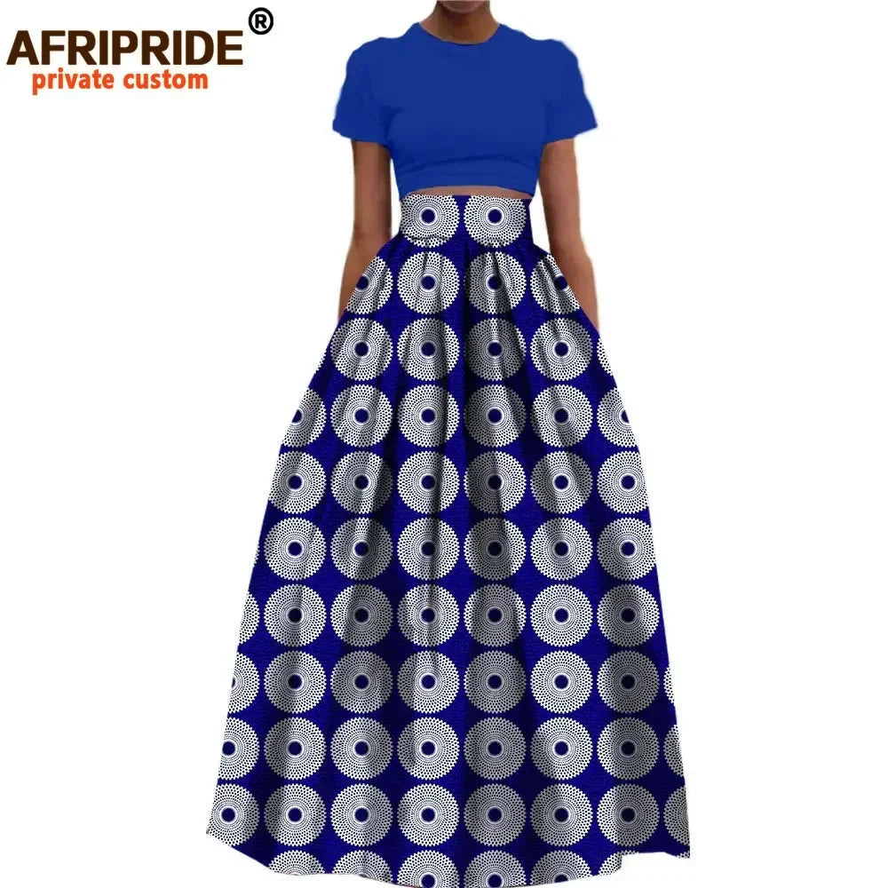 Jupe longue habillée en coton imprimé Dashiki pour femme, style africain, en  wax.