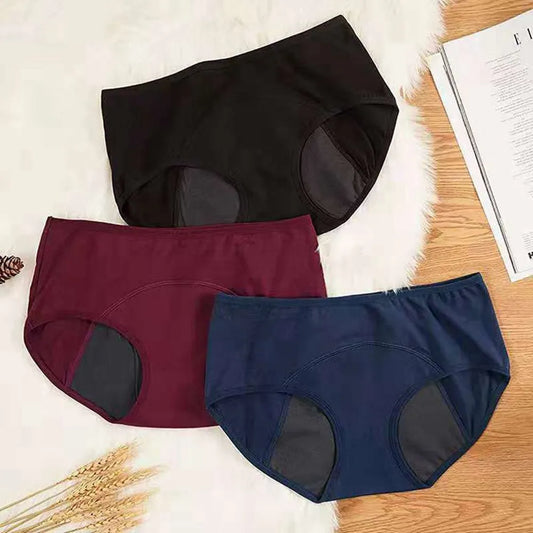 Culotte menstruelle très abondante pour femme, slip en coton respirant, taille basse, sous-vêtement physiologique pour femme