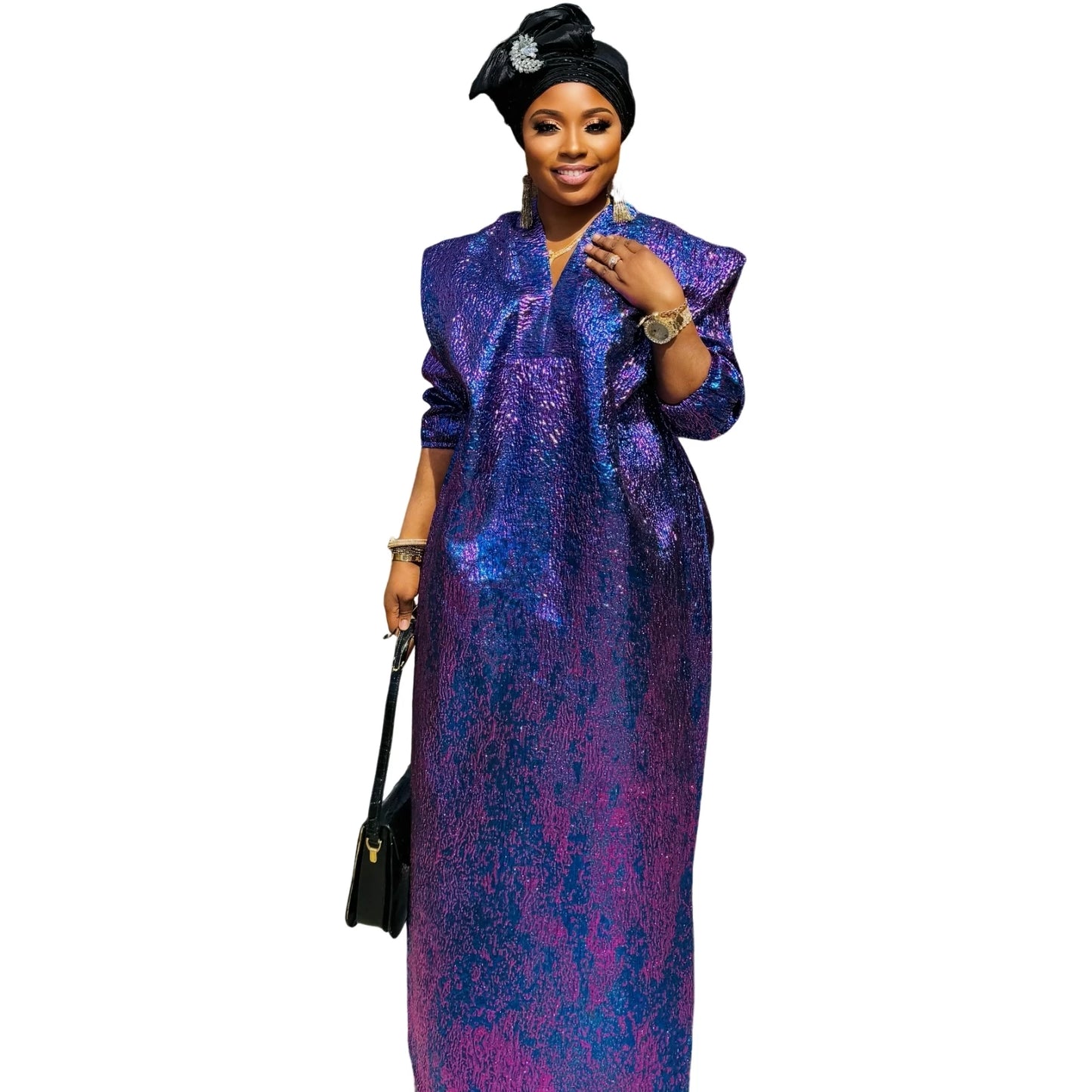 Robe africaine grande taille pour femme, longue robe longue brodée avec foulard pour invité de mariage