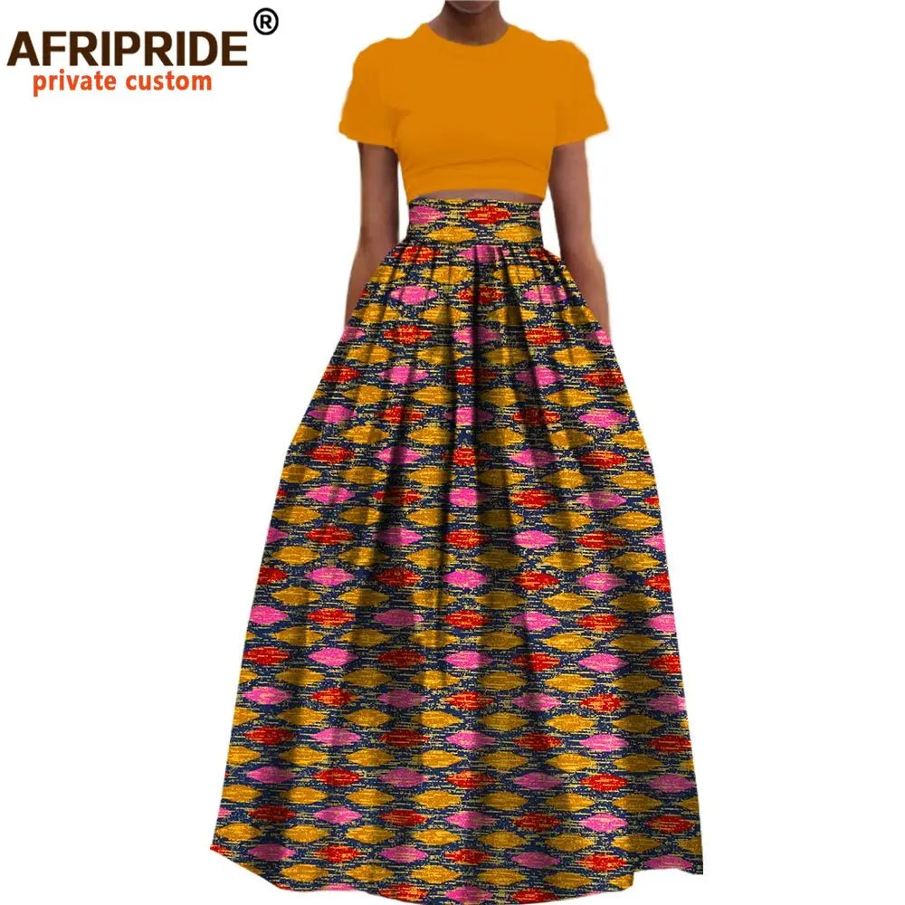 Jupe longue habillée en coton imprimé Dashiki pour femme, style africain, en  wax.