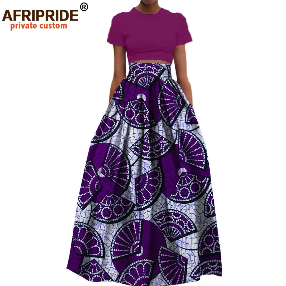 Jupe longue habillée en coton imprimé Dashiki pour femme, style africain, en  wax.