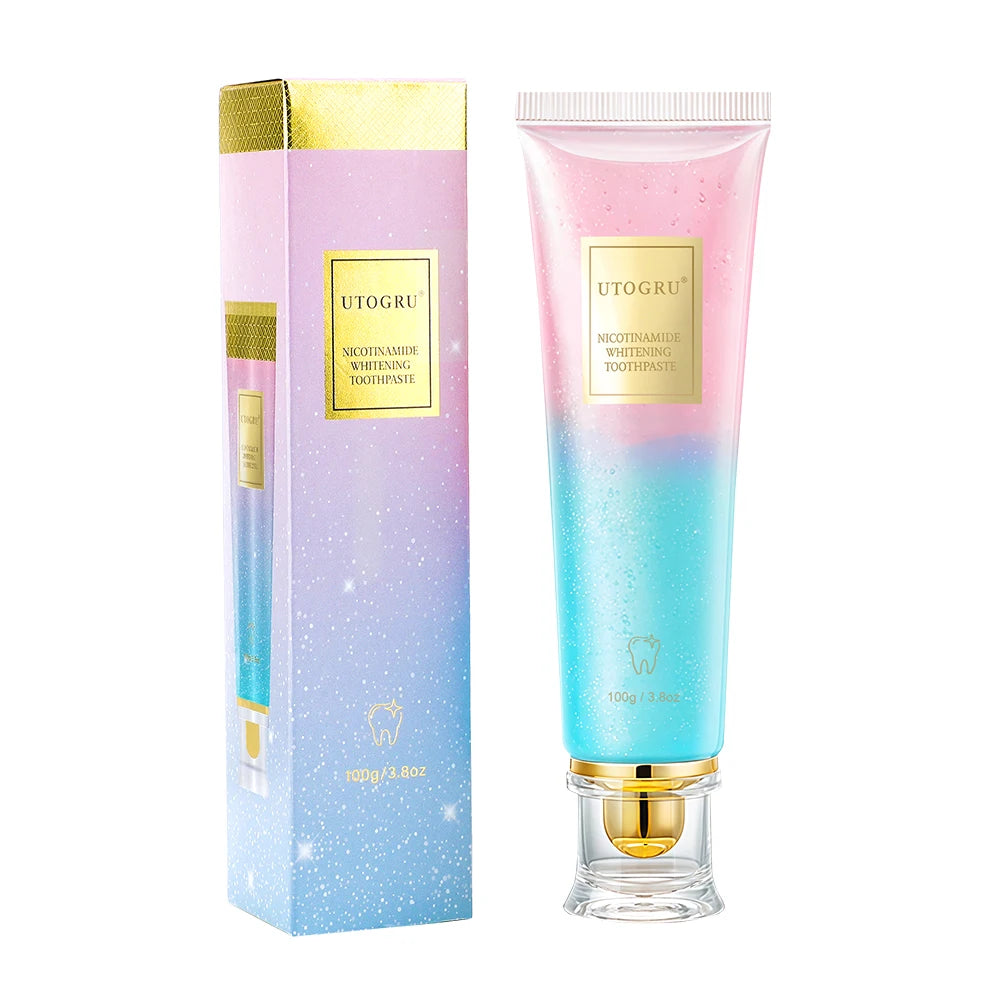 Dentifrice blanchissant à la niacinamide 100 g pour des dents propres et rafraîchissantes pour hommes et femmes. Dentifrice pour une haleine fraîche et éliminer les taches dentaires.