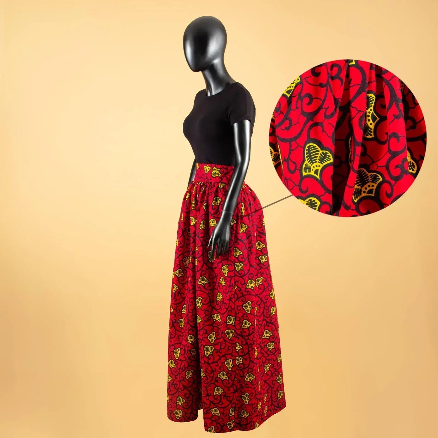 Jupe longue habillée en coton imprimé Dashiki pour femme, style africain, en  wax.
