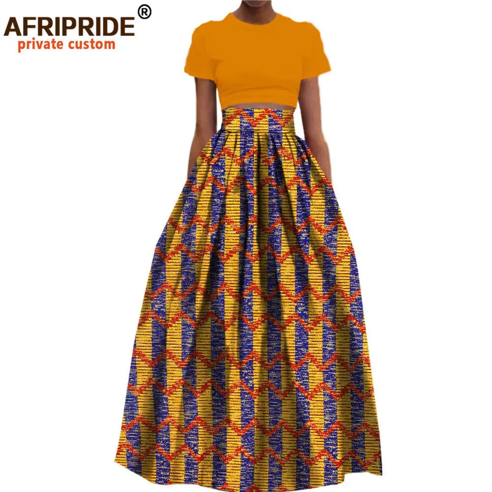 Jupe longue habillée en coton imprimé Dashiki pour femme, style africain, en  wax.