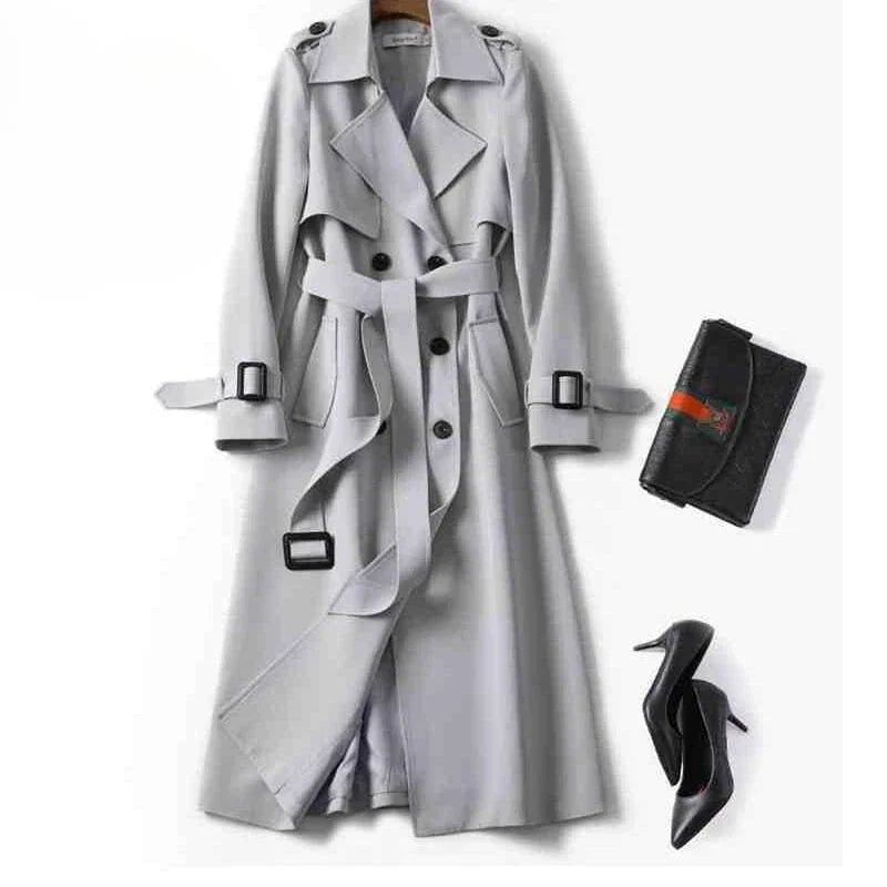 Female Coat Long Slim Fit Women's Windbreaker Jackets Parkas Offer Casual Cheap Harajuku Elegant Sleeve Pretty Demi-season Deals