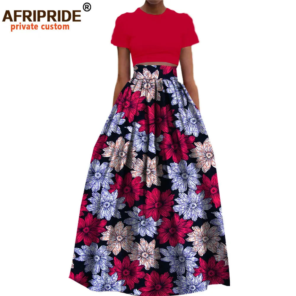 Jupe longue habillée en coton imprimé Dashiki pour femme, style africain, en  wax.