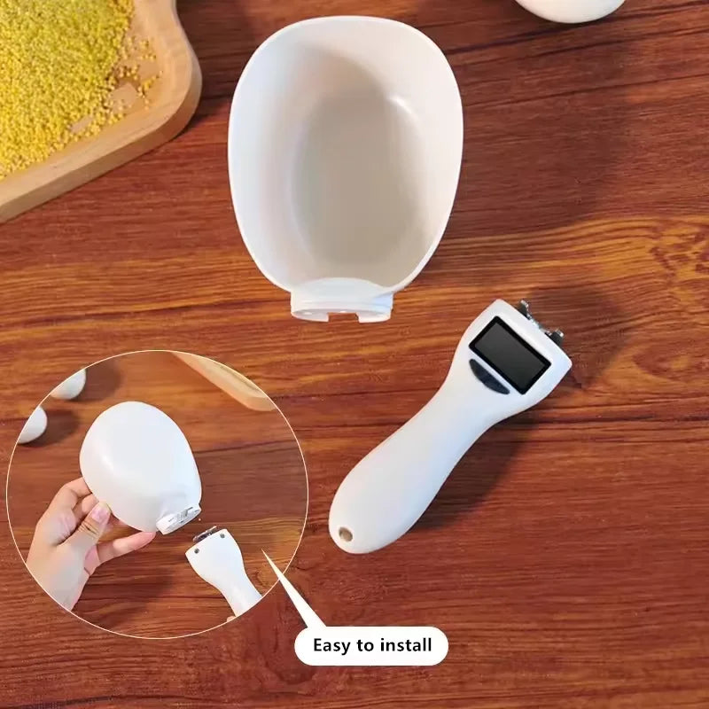 Cuillère doseuse numérique pour aliments de cuisine, cuillère doseuse pour aliments pour animaux de compagnie, adaptée aux chats et aux chiens, cuillère doseuse pour farine 800g/1Kg