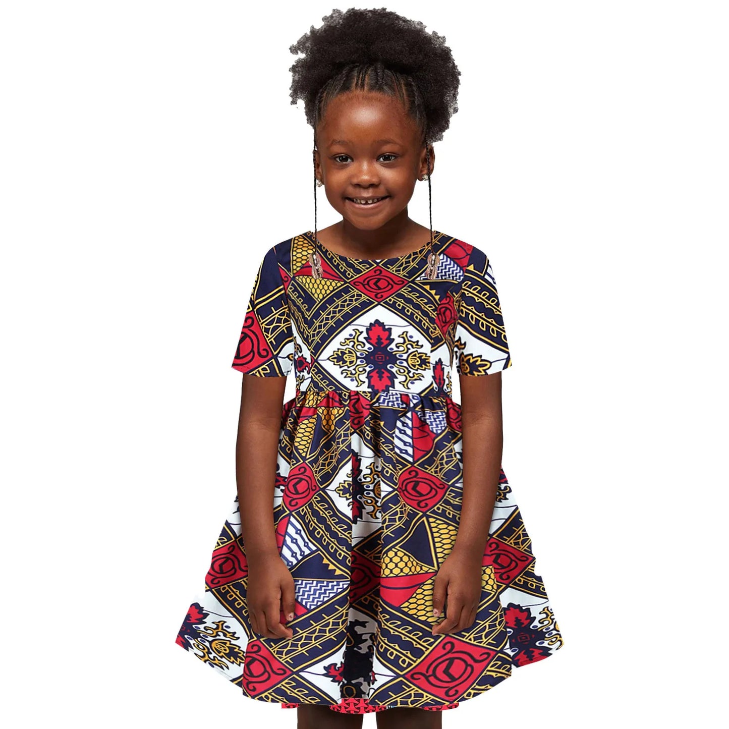 Robe africaine pour bébé fille, tenue décontractée à manches courtes, style traditionnel Dashiki, imprimé, style princesse Ankara