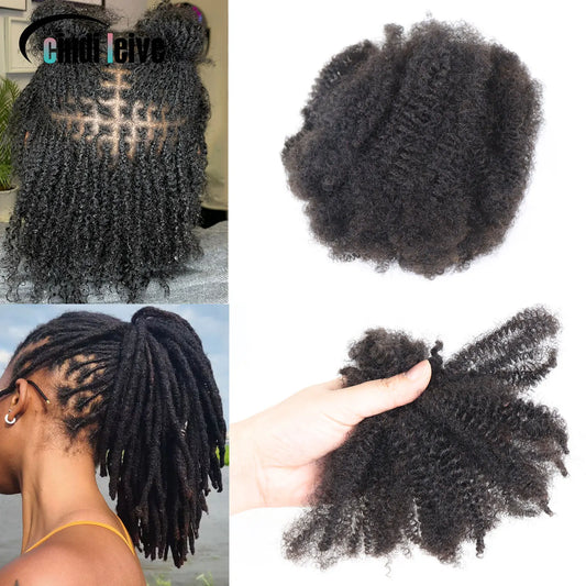 50g Natural Black Afro Kinky Curly Bulk Human Hair For Braiding Crochet Braiding Hair Extensions Locks For Hair Braids No Weft