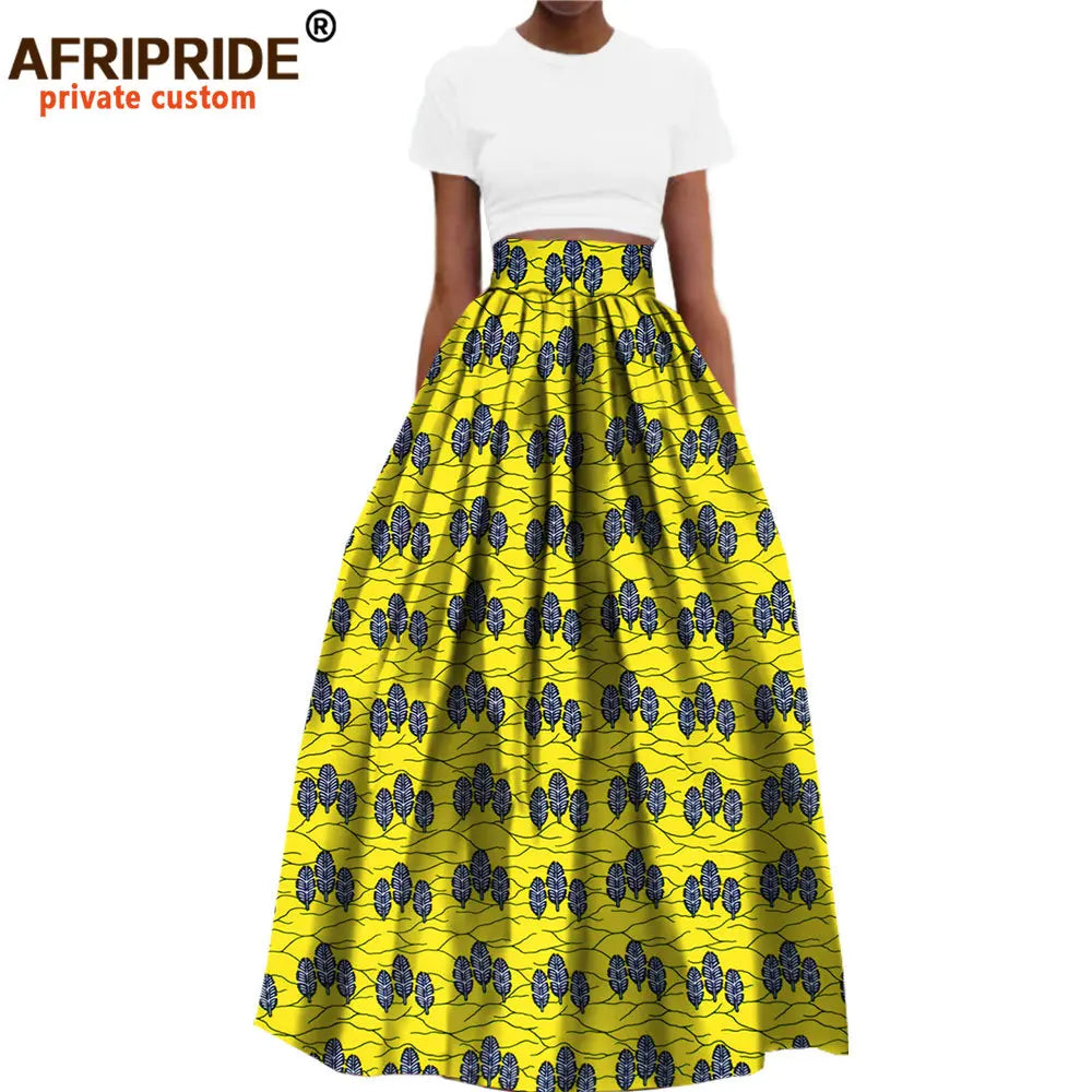 Jupe longue habillée en coton imprimé Dashiki pour femme, style africain, en  wax.