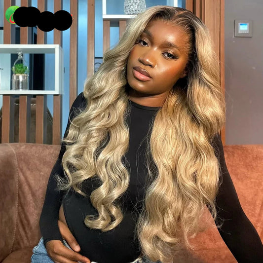 Perruque brésilienne HD lace frontale couleur ash blonde taille 24, 26, 28 style body wave lace préplumée cheveux 100% naturels remyhair