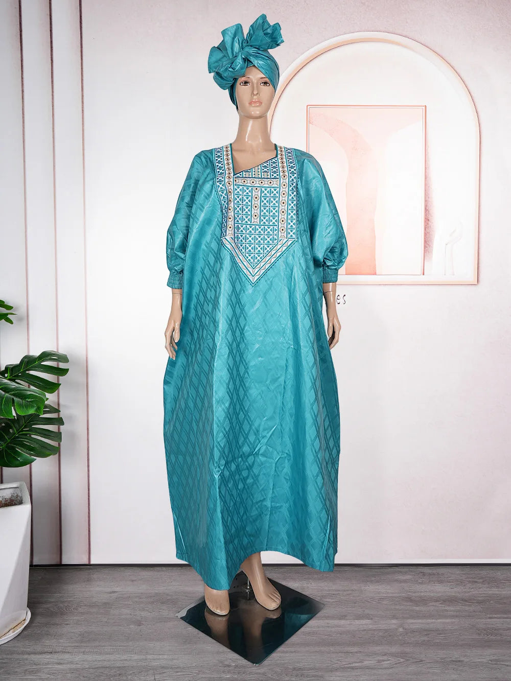 Tenue traditionnelle formelle Bazin Riche Dashiki Chemise verte Pantalon Robe Costume Agbada Vêtements pour les amoureux du Ramadan