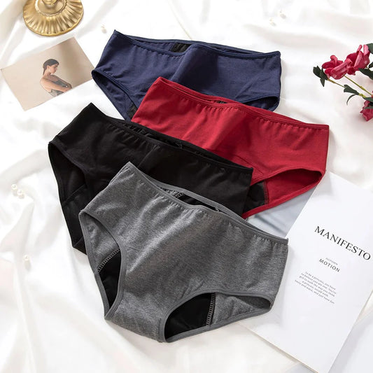Lot de 3 culottes menstruelles pour femmes, anti-fuites, en coton, absorbantes, physiologiques