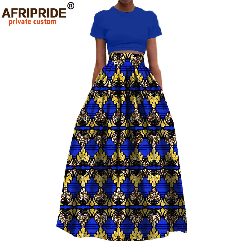 Jupe longue habillée en coton imprimé Dashiki pour femme, style africain, en  wax.