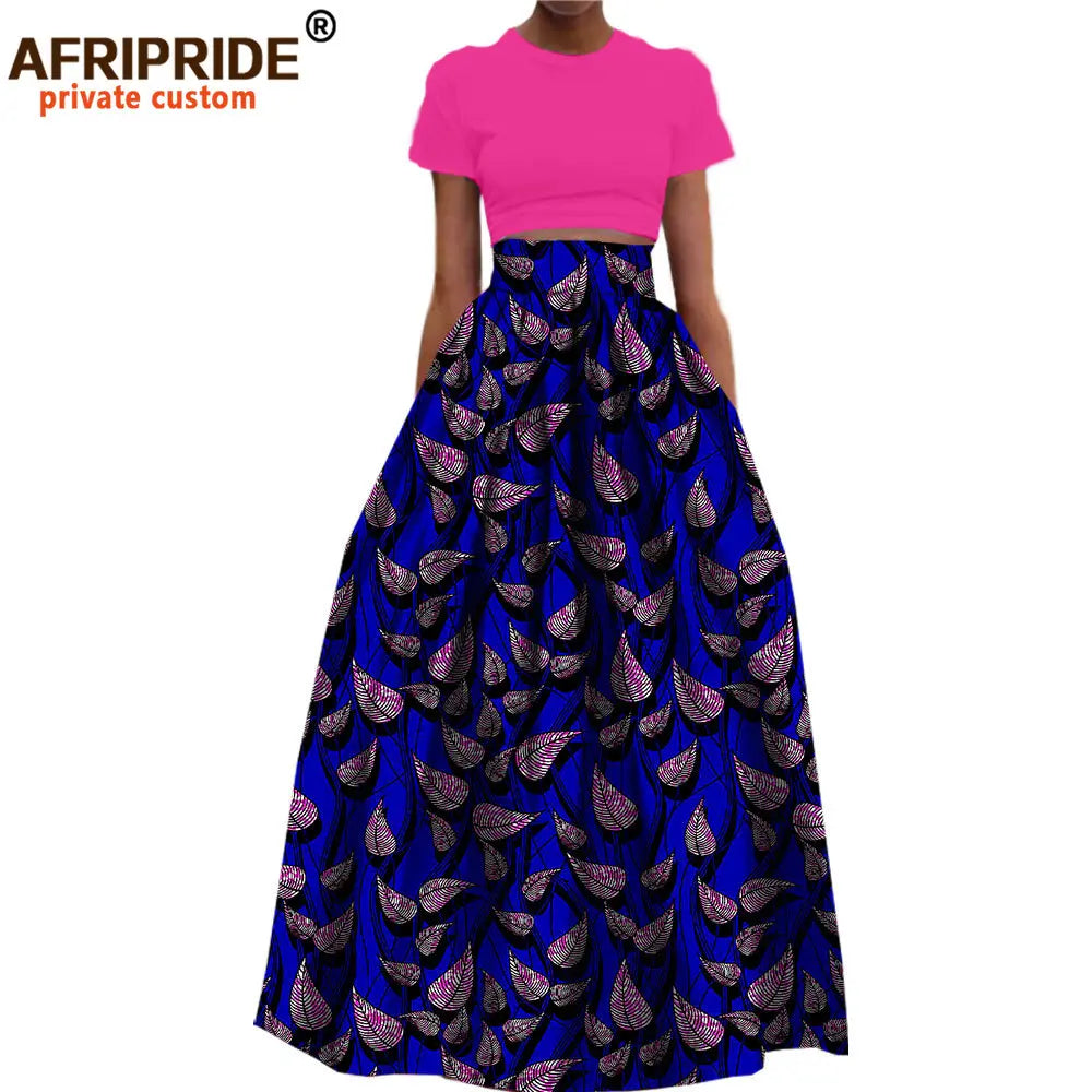 Jupe longue habillée en coton imprimé Dashiki pour femme, style africain, en  wax.