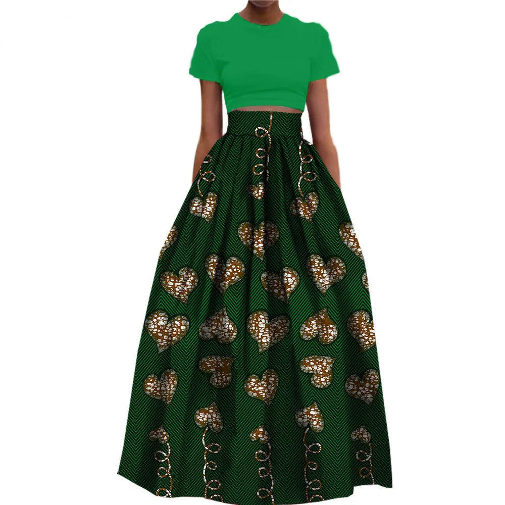 Jupe longue habillée en coton imprimé Dashiki pour femme, style africain, en  wax.