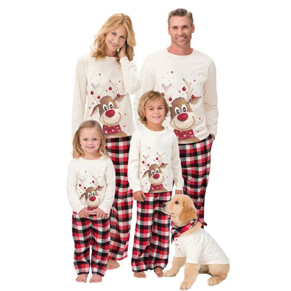 Ensemble pyjama 2 pièces assorti pour toute la famille (maman, papa, enfants) : barboteuses bébé, vêtements de nuit amples et décontractés, pyjamas de Noël pour toute la famille.