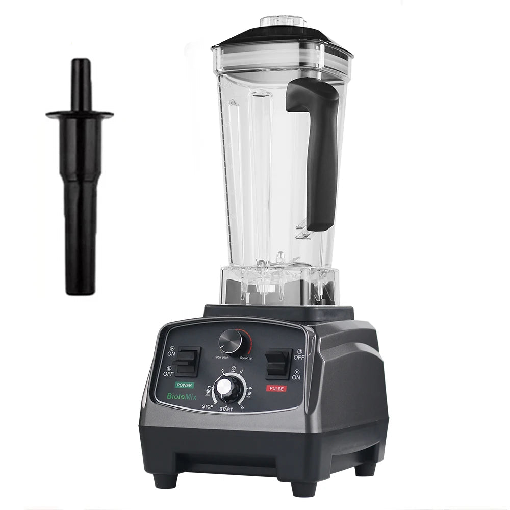 Mixeur-blender professionnel 3 CV 2200 W avec minuterie, extracteur de jus, robot culinaire et machine à smoothies, sans BPA, bol de 2 L