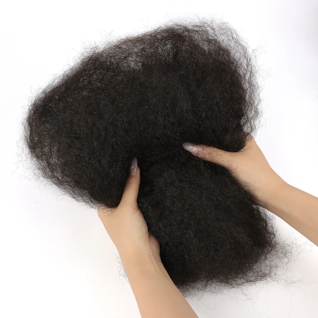 Extensions de cheveux humains crépus bouclés noirs naturels, 100 g, pour tressage, crochet, sans trame