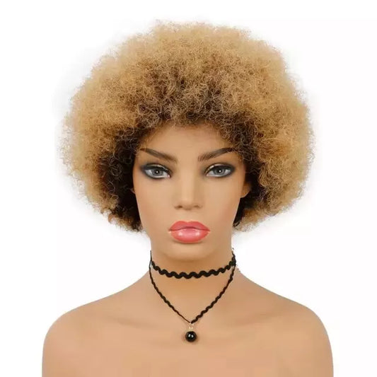 perruque brésilienne afro , afro wig curly perruque bouclée couleur 4/27 et 1b 8 pouces