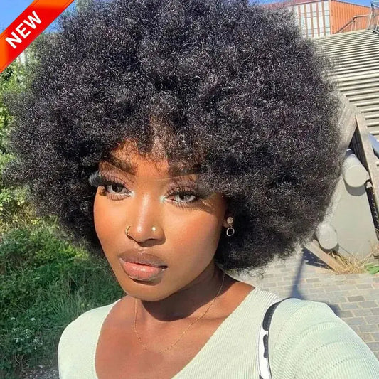 perruque brésilienne afro , afro wig curly perruque bouclée couleur 4/27 et 1b 8 pouces
